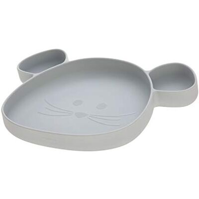 Lässig Siliconen bord voor kinderen met gedeelde zuignap Little Chums Mouse Grijs Lässig Siliconen bord voor kinderen met gedeelde zuignap Little Chums Mouse Grijs