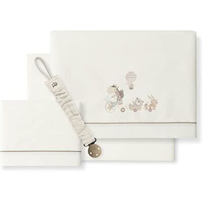 Interbaby Beige fiets giraffe wieg lakens met chiffon fopspeen Interbaby Beige fiets giraffe wieg lakens met chiffon fopspeen