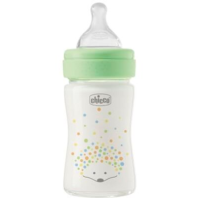 Chicco Perfect Easy fles met langzame doorstroming, met Physio speen van zachte siliconen en Soft Sense-afwerking, anti-koliek, vermindert oprispingen en prikkelbaarheid, glazen fles van 150 ml, 0 m+ Chicco Perfect Easy fles met langzame doorstroming, met Physio speen van zachte siliconen en Soft Sense-afwerking, anti-koliek, vermindert oprispingen en prikkelbaarheid, glazen fles van 150 ml, 0 m+
