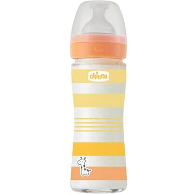 Chicco Fles met langzame doorstroming, zachte en zachte siliconen fysio-speen, anti-kolieksysteem, vermindert oprispingen en prikkelbaarheid, glazen fles van 240 ml, 0 maanden en meer, neutraal Chicco Fles met langzame doorstroming, zachte en zachte siliconen fysio-speen, anti-kolieksysteem, vermindert oprispingen en prikkelbaarheid, glazen fles van 240 ml, 0 maanden en meer, neutraal