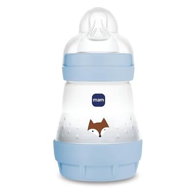 MAM Easy Start Antikoliek fles met zuiger van SkinSoftTM siliconen 0+ maanden, 160 ml, lichtblauw MAM Easy Start Antikoliek fles met zuiger van SkinSoftTM siliconen 0+ maanden, 160 ml, lichtblauw