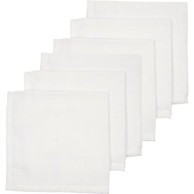 MEYCO Baby Uni Spuatdoek, 6-delig (gaashanddoeken, 100% katoenen chiffon, zeer absorberend en sneldrogend, multifunctionele babyaccessoires), wit MEYCO Baby Uni Spuatdoek, 6-delig (gaashanddoeken, 100% katoenen chiffon, zeer absorberend en sneldrogend, multifunctionele babyaccessoires), wit