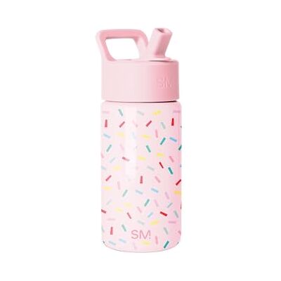 Simple Modern Kinderwaterfles met rietje deksel Herbruikbare geïsoleerde roestvrijstalen beker voor peuters Summit Collectie 414 ml Confetti Simple Modern Kinderwaterfles met rietje deksel Herbruikbare geïsoleerde roestvrijstalen beker voor peuters Summit Collectie 414 ml Confetti