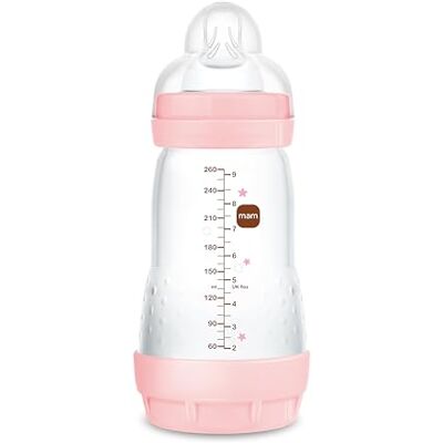 MAM Babyfles, 260 ml, antikoliek + 2 m, roze MAM Babyfles, 260 ml, antikoliek + 2 m, roze
