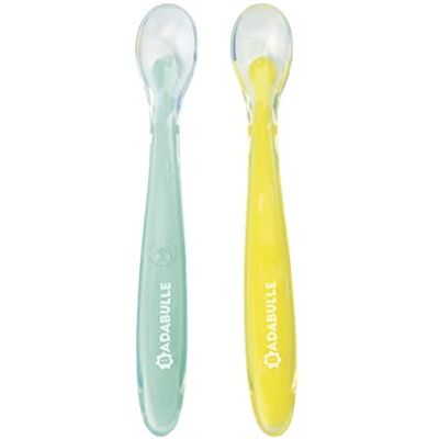 Badabulle Set van 2 siliconen lepels voor baby's Badabulle Set van 2 siliconen lepels voor baby's