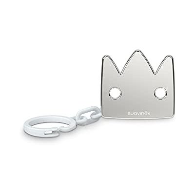 Suavinex , Speld voor fopspenen met clip voor baby's + 0 maanden Zilveren metallic look sieraden Kroon broche Zilver Suavinex , Speld voor fopspenen met clip voor baby's + 0 maanden Zilveren metallic look sieraden Kroon broche Zilver