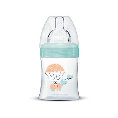 Dodie Sensation+ anti-koliek fles, luchtgroen, 150 ml, 0-6 maanden, platte speen, debiet 1 Dodie Sensation+ anti-koliek fles, luchtgroen, 150 ml, 0-6 maanden, platte speen, debiet 1