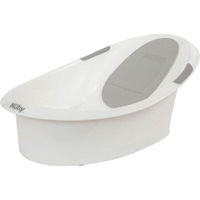 Nuby Dr. Talbot's Babybad voor pasgeborenen, met geïntegreerde antislip achterkant en zachte hoofdsteun, geschikt vanaf de geboorte, wit/grijs, 0-12 maanden Nuby Dr. Talbot's Babybad voor pasgeborenen, met geïntegreerde antislip achterkant en zachte hoofdsteun, geschikt vanaf de geboorte, wit/grijs, 0-12 maanden