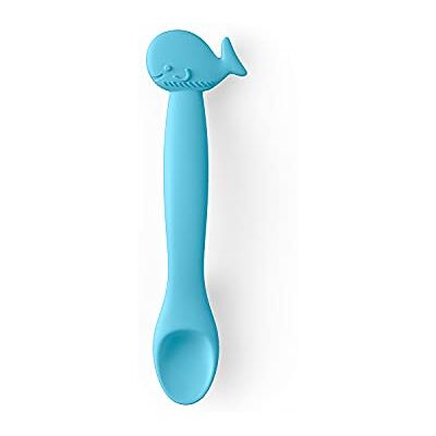 Suavinex , Siliconen lepel voor baby's, +4 maanden, flexibele lepel met lange steel. Zachte lepel voor gevoelig tandvlees, vaatwasmachinebestendig, walvismotief, blauwe kleur Suavinex , Siliconen lepel voor baby's, +4 maanden, flexibele lepel met lange steel. Zachte lepel voor gevoelig tandvlees, vaatwasmachinebestendig, walvismotief, blauwe kleur