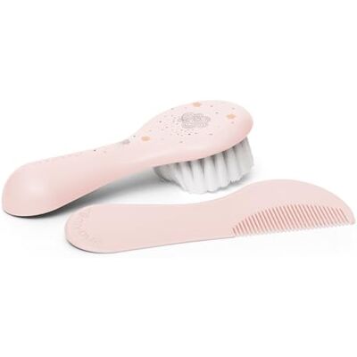 Suavinex , Borstel en kam voor baby's, ideaal voor pasgeborenen, babyborstel van dichte en zachte vezels, kam met afgeronde uiteinden, niet trekken, beschermt het hoofdleer, roze Suavinex , Borstel en kam voor baby's, ideaal voor pasgeborenen, babyborstel van dichte en zachte vezels, kam met afgeronde uiteinden, niet trekken, beschermt het hoofdleer, roze