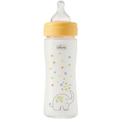 Chicco Perfect Easy fles met langzame doorstroming, met Physio speen van zachte siliconen en Soft Sense-afwerking, anti-koliek, vermindert oprispingen en prikkelbaarheid, glazen fles van 240 ml, 0 m+ Chicco Perfect Easy fles met langzame doorstroming, met Physio speen van zachte siliconen en Soft Sense-afwerking, anti-koliek, vermindert oprispingen en prikkelbaarheid, glazen fles van 240 ml, 0 m+