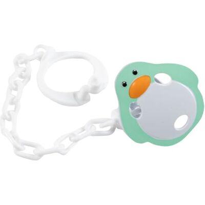 Poupy Babyfopspeenketting van kunststof, BPA-vrij, wasbaar en herbruikbaar, pinguïn met ketting Poupy Babyfopspeenketting van kunststof, BPA-vrij, wasbaar en herbruikbaar, pinguïn met ketting