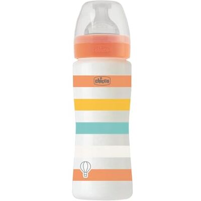 Chicco Wellness fles met snelle doorstroming, zachte en zachte siliconen fysio-speen, anti-kolieksysteem, vermindert oprispingen en prikkelbaarheid, plastic fles van 330 ml, vanaf 4 maanden, neutraal Chicco Wellness fles met snelle doorstroming, zachte en zachte siliconen fysio-speen, anti-kolieksysteem, vermindert oprispingen en prikkelbaarheid, plastic fles van 330 ml, vanaf 4 maanden, neutraal