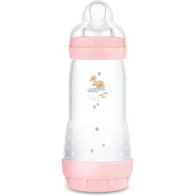 MAM Easy Start Antikoliek babyfles voor kinderen vanaf 4 maanden, 320 ml, met zuiger 3 gedurende 4 maanden, van SkinSoft siliconen, biologisch, roze MAM Easy Start Antikoliek babyfles voor kinderen vanaf 4 maanden, 320 ml, met zuiger 3 gedurende 4 maanden, van SkinSoft siliconen, biologisch, roze