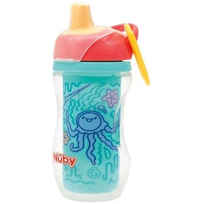 Nuby Easy Grip thermobeker, inclusief rietje, oceaanmotieven, 6 maanden Nuby Easy Grip thermobeker, inclusief rietje, oceaanmotieven, 6 maanden