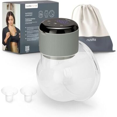 Nuvita 1260W Tire-lait électrique portable à 3 phases – Portable avec batterie rechargeable USB-C, fonction anti-stase, idéal pour les plats/inversés, bonnet en silicone 24 mm avec réducteurs Nuvita 1260W Tire-lait électrique portable à 3 phases – Portable avec batterie rechargeable USB-C, fonction anti-stase, idéal pour les plats/inversés, bonnet en silicone 24 mm avec réducteurs