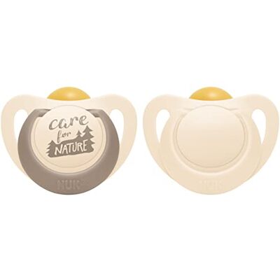 NUK for Nature Latex fopspeen voor baby's, 6-18 maanden, wit, 2 stuks NUK for Nature Latex fopspeen voor baby's, 6-18 maanden, wit, 2 stuks