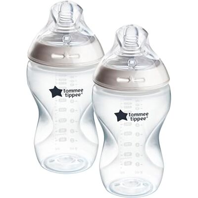 Tommee Tippee babyflessen, Natural Start anti-koliek fles, 340 ml, speen die de vorm van de borst imiteert voor een natuurlijke grip, 2 stuks Tommee Tippee babyflessen, Natural Start anti-koliek fles, 340 ml, speen die de vorm van de borst imiteert voor een natuurlijke grip, 2 stuks
