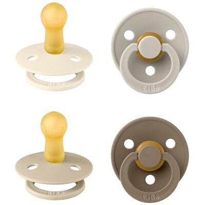Bibs Colour Set van 4 kersenronde spenen, natuurrubber / latex, BPA-vrij, gemaakt in Denemarken, maat 2 (6-18 maanden), mix vanillekleuren Bibs Colour Set van 4 kersenronde spenen, natuurrubber / latex, BPA-vrij, gemaakt in Denemarken, maat 2 (6-18 maanden), mix vanillekleuren