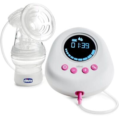 Chicco Elektrische borstkolf met stimulatie- en extractiefasen, 10 intensiteitsniveaus, comfortabel en snel, ergonomische vorm, met kantelbare zuiger en luchtdicht deksel, wit, 150 ml Chicco Elektrische borstkolf met stimulatie- en extractiefasen, 10 intensiteitsniveaus, comfortabel en snel, ergonomische vorm, met kantelbare zuiger en luchtdicht deksel, wit, 150 ml