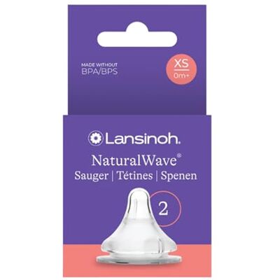 Lansinoh NaturalWave Speen XS extra langzame melkstroom speciaal voor pasgeborenen vanaf 0 maanden 2 stuks Lansinoh NaturalWave Speen XS extra langzame melkstroom speciaal voor pasgeborenen vanaf 0 maanden 2 stuks