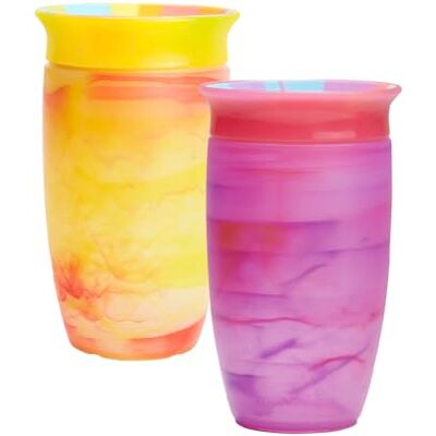 Munchkin Miracle 360 12+ maanden 10oz Baby Sippy Cups (2-pack). Free Flow Beaker voor Peuters. Trainer Cup, BPA-vrij, Spill-Free, Vaatwasmachinebestendige Baby Water Bottle met Easy-Grip Handgrepen (Roze/Geel) Munchkin Miracle 360 12+ maanden 10oz Baby Sippy Cups (2-pack). Free Flow Beaker voor Peuters. Trainer Cup, BPA-vrij, Spill-Free, Vaatwasmachinebestendige Baby Water Bottle met Easy-Grip Handgrepen (Roze/Geel)