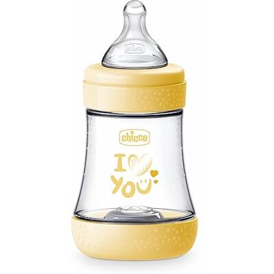 Chicco PERFECT 5 antikoliek flesjes 150 ml, langzame doorstroming, 0 maanden+, met zachte siliconen speen, biologische fles met Intui-flow-systeem, 150 ml, geel Chicco PERFECT 5 antikoliek flesjes 150 ml, langzame doorstroming, 0 maanden+, met zachte siliconen speen, biologische fles met Intui-flow-systeem, 150 ml, geel