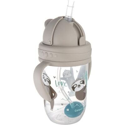 Canpol babies 56/606 lekvrije beker met verzwaarde rietje 270 ml 6+m exotische dieren grijs Canpol babies 56/606 lekvrije beker met verzwaarde rietje 270 ml 6+m exotische dieren grijs