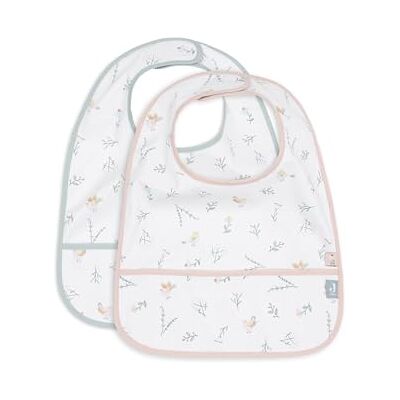 Jollein Lovey Birds 2 stuks waterdichte slabbetjes met klittenbandsluiting Jollein Lovey Birds 2 stuks waterdichte slabbetjes met klittenbandsluiting