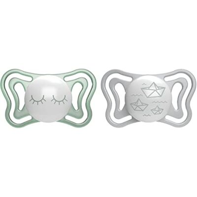 Chicco PhysioForma Light, fopspeen met siliconen fopspeen 16-36 maanden, licht en ademend, ergonomische vorm, ondersteunt fysiologische ademhaling en een goede mondontwikkeling, neutraal, 2 stuks Chicco PhysioForma Light, fopspeen met siliconen fopspeen 16-36 maanden, licht en ademend, ergonomische vorm, ondersteunt fysiologische ademhaling en een goede mondontwikkeling, neutraal, 2 stuks