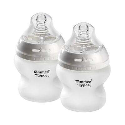 Tommee Tippee Biberons en Verre Gainé de Silicone Natural Start, Dès la Naissance, 150ml, Lot de 2 Tommee Tippee Biberons en Verre Gainé de Silicone Natural Start, Dès la Naissance, 150ml, Lot de 2