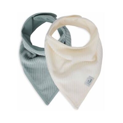 Jollein Babyslabbetjes bandana, 2 stuks, corduroy, marinegroen/ivoor, katoen en polyester, met sluiting, slabbetjes Jollein Babyslabbetjes bandana, 2 stuks, corduroy, marinegroen/ivoor, katoen en polyester, met sluiting, slabbetjes