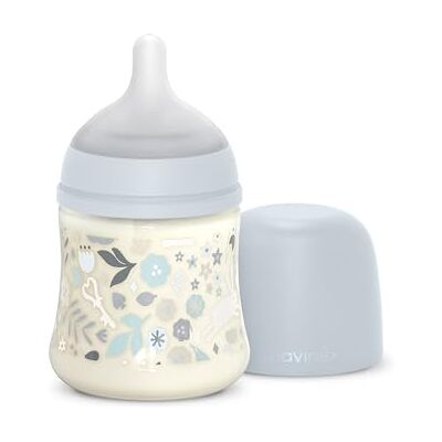 Suavinex , Fles van 150 ml, fles met symmetrische speen SX Pro van siliconen met langzame doorstroming (S), met anti-koliek ventiel. Ultrazachte dunne siliconen voor baby's vanaf 0 maanden en pasgeborenen, Wonderland Blue Floral Suavinex , Fles van 150 ml, fles met symmetrische speen SX Pro van siliconen met langzame doorstroming (S), met anti-koliek ventiel. Ultrazachte dunne siliconen voor baby's vanaf 0 maanden en pasgeborenen, Wonderland Blue Floral