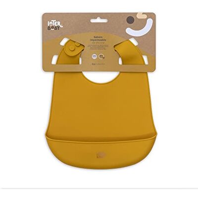 Interbaby Waterdicht verstelbaar siliconen slabbetje met kruimelzak, BPA-vrij, zacht, zacht, zacht, oker aarde Interbaby Waterdicht verstelbaar siliconen slabbetje met kruimelzak, BPA-vrij, zacht, zacht, zacht, oker aarde
