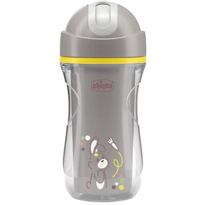 Chicco Sport Cup Drinkbeker van siliconen voor baby's vanaf 14 maanden, 266 ml, thermobeker om te leren drinken, met flexibel rietje, bijtbestendig, BPA-vrij, grijs Chicco Sport Cup Drinkbeker van siliconen voor baby's vanaf 14 maanden, 266 ml, thermobeker om te leren drinken, met flexibel rietje, bijtbestendig, BPA-vrij, grijs