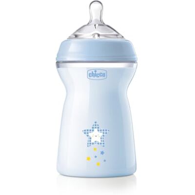 Chicco Natural Feeling Anti-koliek babyfles 6 m plus 330 ml fles met siliconen speen snelle stroom kleur blauw Chicco Natural Feeling Anti-koliek babyfles 6 m plus 330 ml fles met siliconen speen snelle stroom kleur blauw