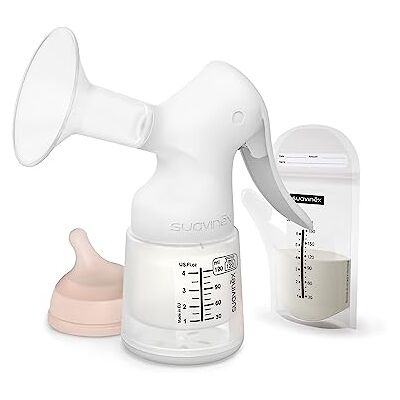 Suavinex , Handmatige moedermelkextractorset bestaande uit: Zero Zero antikoliek fles van 120 ml met aanpasbare zuigmond + 3 opbergzakken met ritssluiting + draagzak Suavinex , Handmatige moedermelkextractorset bestaande uit: Zero Zero antikoliek fles van 120 ml met aanpasbare zuigmond + 3 opbergzakken met ritssluiting + draagzak