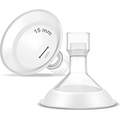 Maymom MyFit Tweedelige borstschilden, 2 stuks, compatibel met Medela borstkolven, geschikt voor MaxFlow Flex connector, Comfy, 15 mm Maymom MyFit Tweedelige borstschilden, 2 stuks, compatibel met Medela borstkolven, geschikt voor MaxFlow Flex connector, Comfy, 15 mm