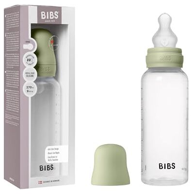 Bibs Fles, 270 ml, 1 stuk, siliconen speen, salie Anti-koliek, gemiddelde doorstroming, BPA-vrije kunststof, geschikt voor borstvoeding, gemaakt in Denemarken Bibs Fles, 270 ml, 1 stuk, siliconen speen, salie Anti-koliek, gemiddelde doorstroming, BPA-vrije kunststof, geschikt voor borstvoeding, gemaakt in Denemarken