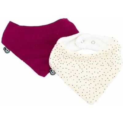 Domiva Set van 2 slabbetjes BANDANA MOUSSELINE TU GRENADINE erwten van katoengaas Domiva Set van 2 slabbetjes BANDANA MOUSSELINE TU GRENADINE erwten van katoengaas
