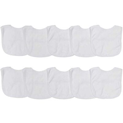 Neat Solutions 10 stuks sterke witte badstof slabbetjes Neat Solutions 10 stuks sterke witte badstof slabbetjes