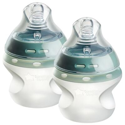 Tommee Tippee Set van 2 Natural Start anti-koliek babyflessen met langzame speen 150 ml, 0 maanden en ouder, zelfsteriliserend, babyvoeding benodigdheden Tommee Tippee Set van 2 Natural Start anti-koliek babyflessen met langzame speen 150 ml, 0 maanden en ouder, zelfsteriliserend, babyvoeding benodigdheden