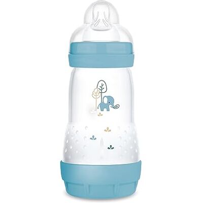 MAM Easy Start Anti-koliek fles (260 ml), bijzonder goed geaccepteerde melkfles, babyfles met bodemventiel tegen koliek en speen, maat 1, 0 maanden, olifant MAM Easy Start Anti-koliek fles (260 ml), bijzonder goed geaccepteerde melkfles, babyfles met bodemventiel tegen koliek en speen, maat 1, 0 maanden, olifant