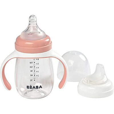 Béaba 2-in-1 Sippy Cup Peuterbeker Kinderbeker met rietje 100% waterdicht Gemakkelijk te openen Afneembare handgrepen Tritan en Siliconen 210 ml Roze Béaba 2-in-1 Sippy Cup Peuterbeker Kinderbeker met rietje 100% waterdicht Gemakkelijk te openen Afneembare handgrepen Tritan en Siliconen 210 ml Roze