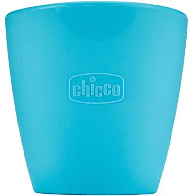 Chicco Easy Mok, kleine siliconen mok met schuine rand, gemakkelijk voor kleine kinderen, om geen vloeistof te morsen, flexibel en gemakkelijk te reinigen, 6 maanden, blauw Chicco Easy Mok, kleine siliconen mok met schuine rand, gemakkelijk voor kleine kinderen, om geen vloeistof te morsen, flexibel en gemakkelijk te reinigen, 6 maanden, blauw