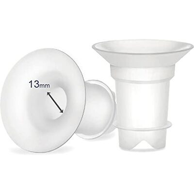 Maymom Set van 2 flensinzetstukken 13 mm voor Medela en Spectra 24 mm schilden/flenzen. Te gebruiken met Medela Freestyle en Sonata om de tepeltunnel tot 13 mm te verkleinen; ook geschikt voor Maymom Set van 2 flensinzetstukken 13 mm voor Medela en Spectra 24 mm schilden/flenzen. Te gebruiken met Medela Freestyle en Sonata om de tepeltunnel tot 13 mm te verkleinen; ook geschikt voor