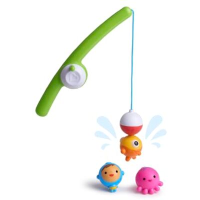 Munchkin Gone Fishin' hengel en haspel set met magnetisch badspeelgoed (met 3 verschillende dobberende badfiguurtjes) Munchkin Gone Fishin' hengel en haspel set met magnetisch badspeelgoed (met 3 verschillende dobberende badfiguurtjes)