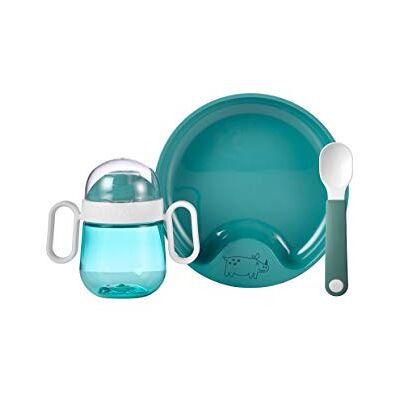 Mepal Mio 3-delige babyserviesset Inclusief lekvrije drinkbeker en trainingsbord en lepel Vaatwasmachinebestendig en BPA-vrij Diep turquoise Mepal Mio 3-delige babyserviesset Inclusief lekvrije drinkbeker en trainingsbord en lepel Vaatwasmachinebestendig en BPA-vrij Diep turquoise