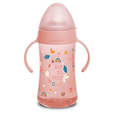 Suavinex 306942 babyfles met handgrepen Second 270 ml, 4 maanden, boskleur, roze, 123 g Suavinex 306942 babyfles met handgrepen Second 270 ml, 4 maanden, boskleur, roze, 123 g
