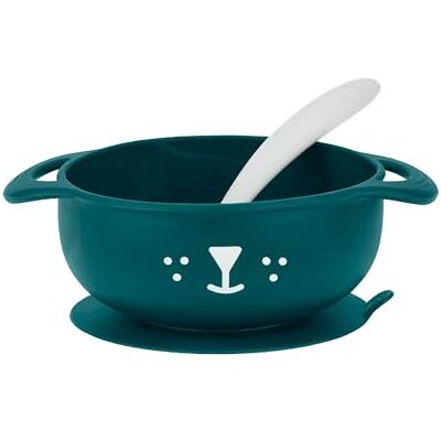 Babymoov TAST'ISY Lunchset, 15-24 maanden, 2-delig, blauw, 1 antislip kom + 1 ergonomische lepel, ontwikkeling van de fijne motoriek Babymoov TAST'ISY Lunchset, 15-24 maanden, 2-delig, blauw, 1 antislip kom + 1 ergonomische lepel, ontwikkeling van de fijne motoriek